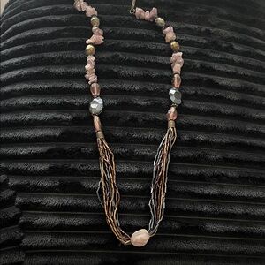 Elegant Purple, Black and silver Metals Beaded Necklace